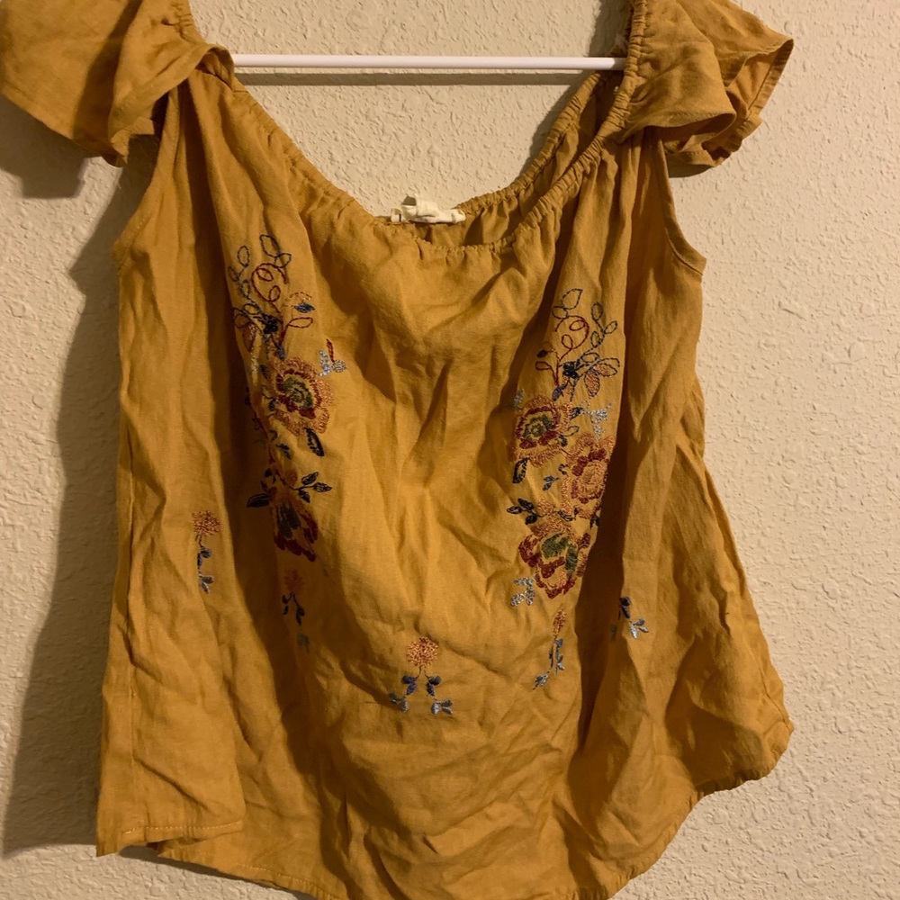 Embroided off the shoulder top